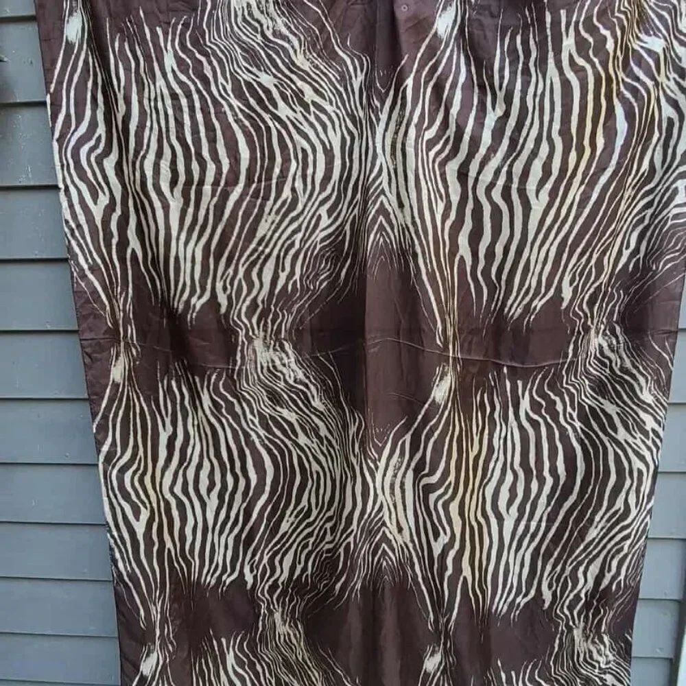 100% Silk Brown Animal Print Scarf